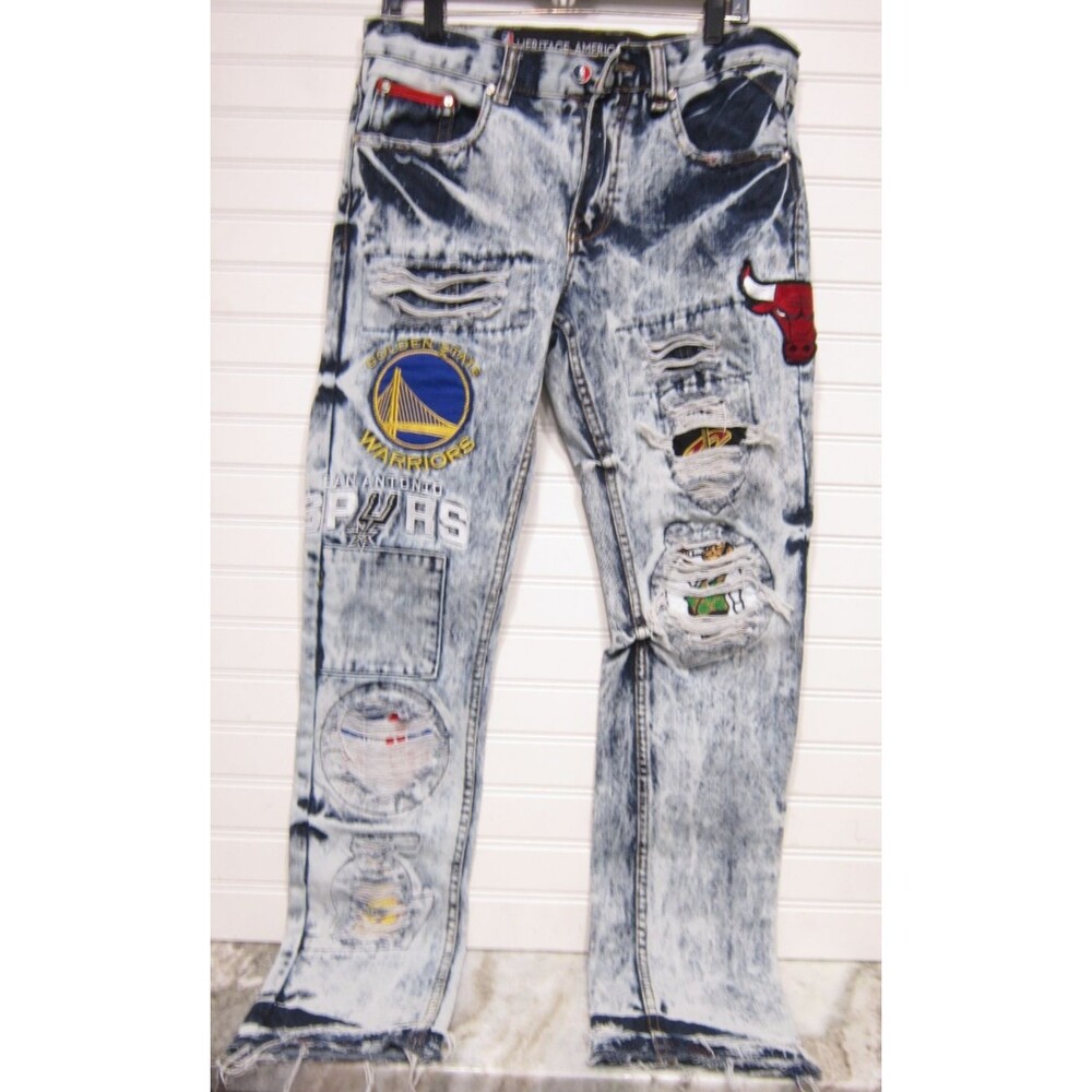 Heritage America UNK NBA Multi-Team Denim Jeans Size 32X33